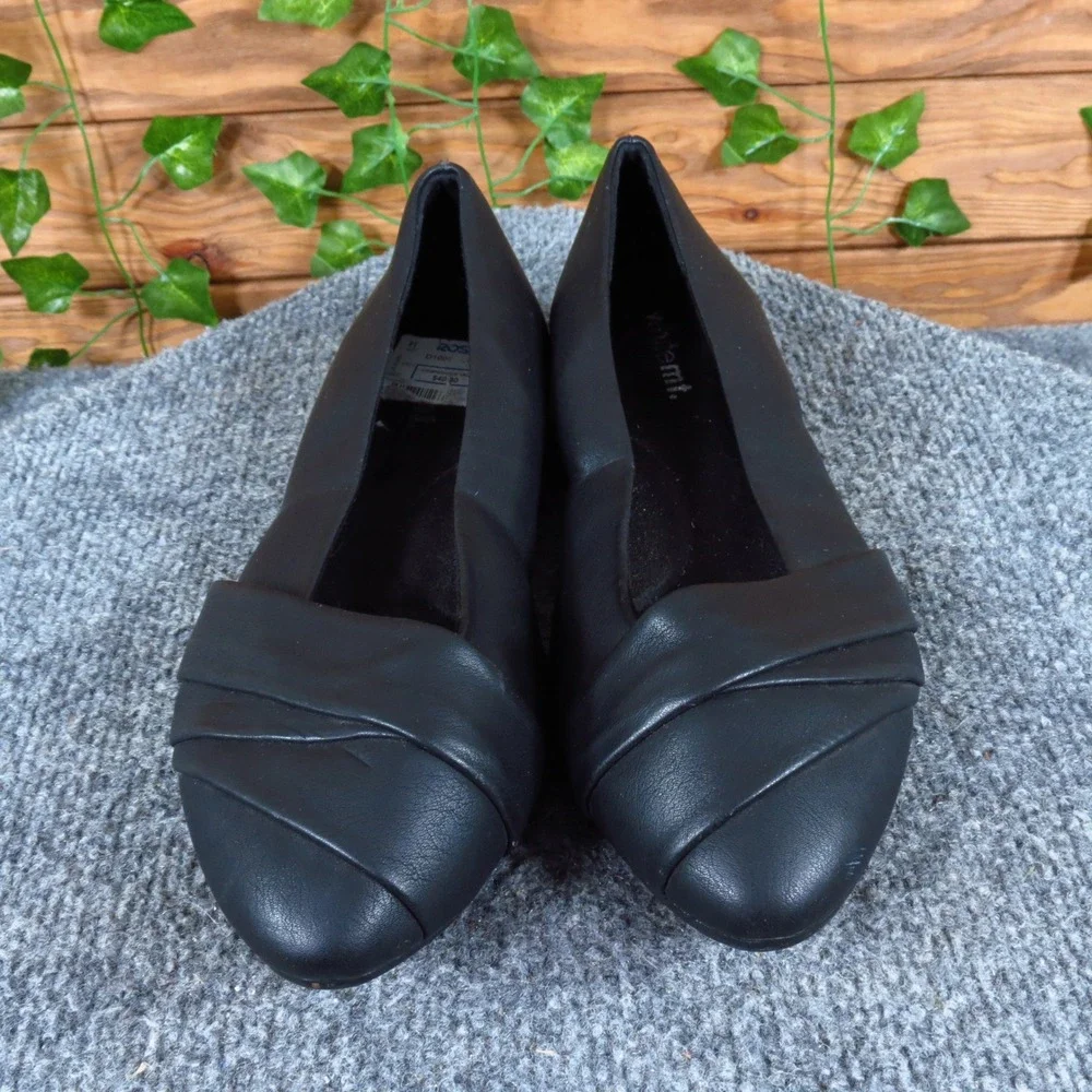 White Mountain Perula Women Flat Sz 8.5 Professional Office Wear Black Synthetic